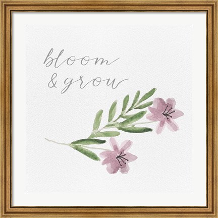 Framed Wildflowers and Sentiment II Print
