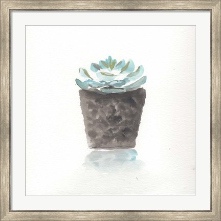 Framed Watercolor Cactus Still Life I Print