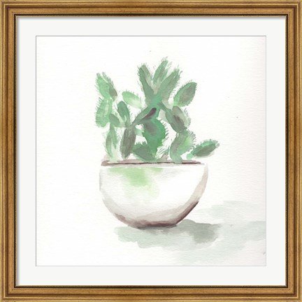 Framed Watercolor Cactus Still Life III Print