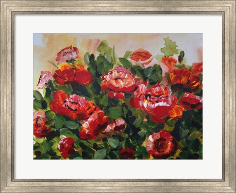 Framed Red Poppies Garden Print