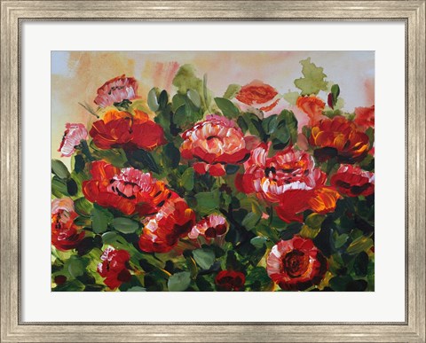 Framed Red Poppies Garden Print