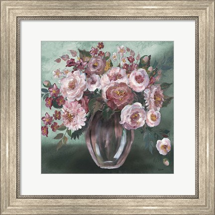 Framed Romantic Moody Florals Print