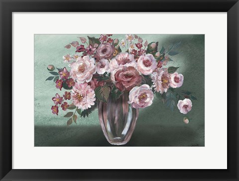 Framed Romantic Moody Florals Landscape Print