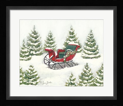 Framed Tree Farm Sleigh Print