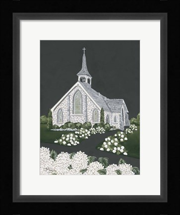 Framed White Church Print
