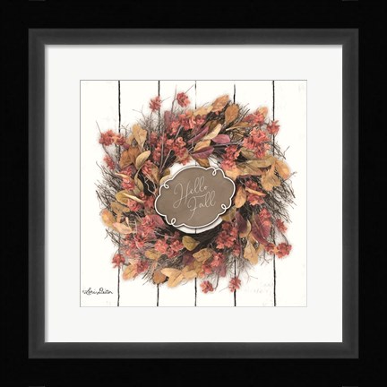 Framed Hello Fall Wreath Print