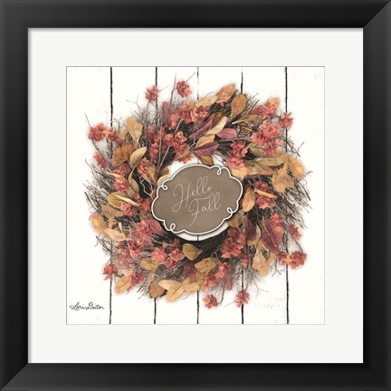 Framed Hello Fall Wreath Print