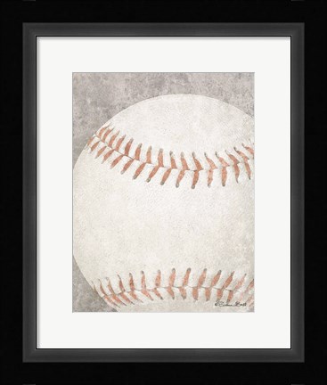 Framed Sports Ball - Baseball Print
