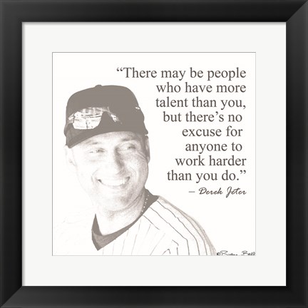 Framed Baseball Greats - Derek Jeter Print