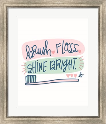 Framed Brush, Floss, Shine Bright Print