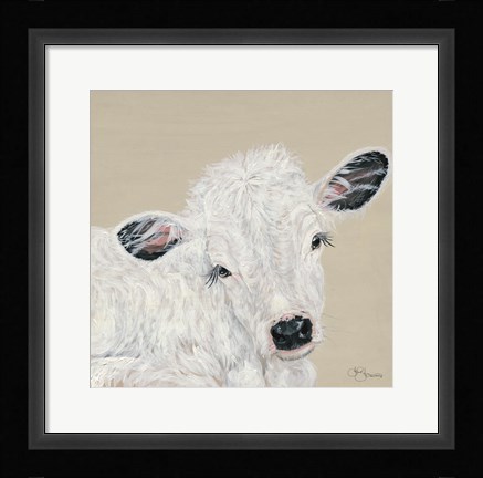 Framed White Calf Print