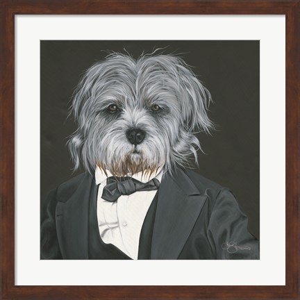 Framed Dog in Suit Print
