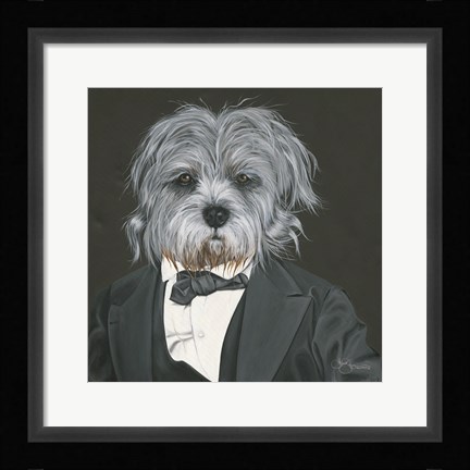 Framed Dog in Suit Print