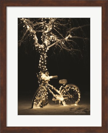 Framed Snowy Bicycle Print