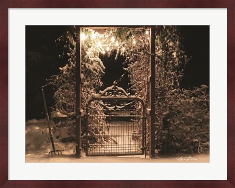 Framed Snowy Garden Gate Print