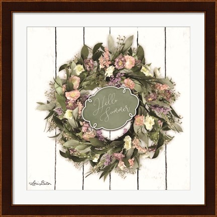 Framed Hello Summer Wreath Print