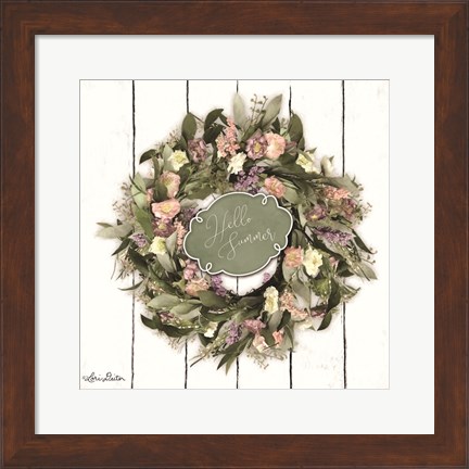 Framed Hello Summer Wreath Print
