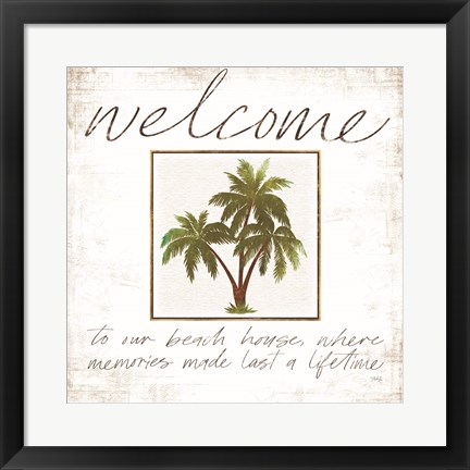Framed Welcome Palm Trees Print