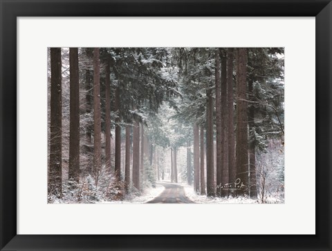 Framed Pines in Winter Dress Print