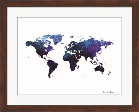 Framed Space Watercolor World Print