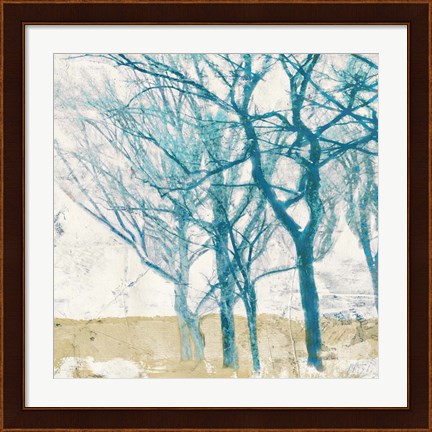 Framed Turquoise Trees II Print