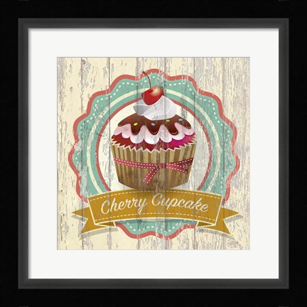 Framed Cherry Cupcake Print