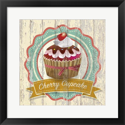 Framed Cherry Cupcake Print