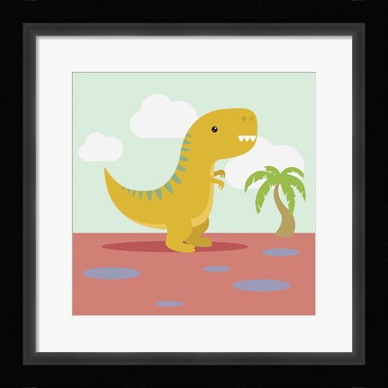Framed Li'l T-rex Print