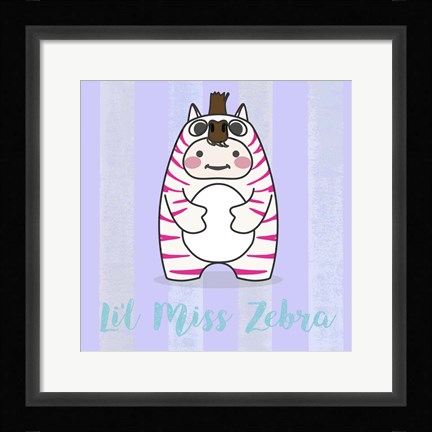 Framed Li'l Zebra Print