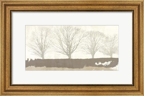 Framed Tree Lines Neutral Print