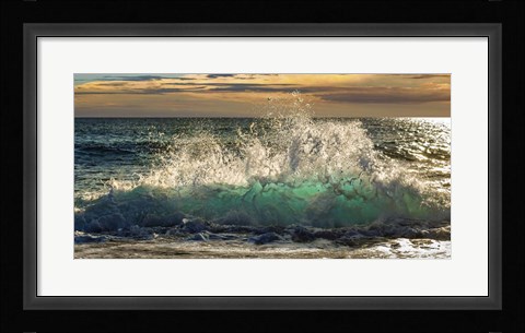 Framed Wave Crashing on the Beach, Kauai Island, Hawaii (detail) Print
