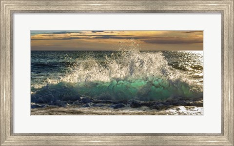 Framed Wave Crashing on the Beach, Kauai Island, Hawaii (detail) Print