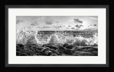 Framed Waves Crashing, Point Reyes, California (detail, BW) Print