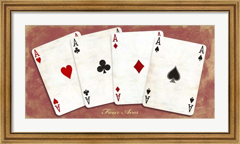 Framed Four Aces (Red) Print