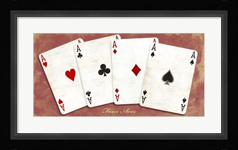 Framed Four Aces (Red) Print