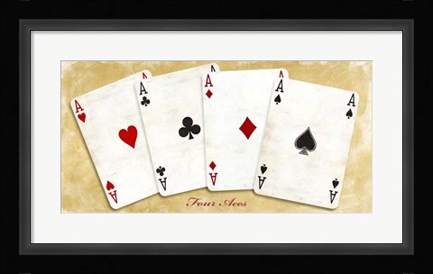 Framed Four Aces (Gold) Print