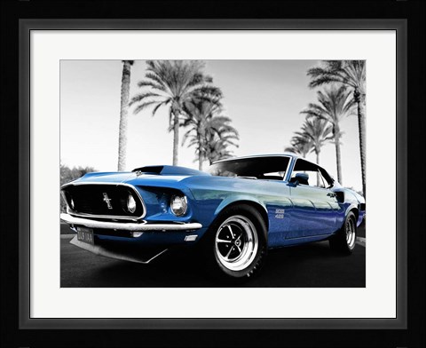 Framed Blue Lightning, Santa Barbara, California Print