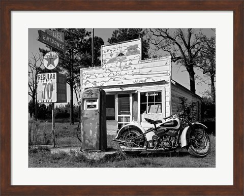 Framed Abandoned Gas Station, New Mexico Print