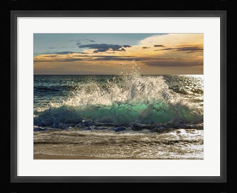 Framed Wave Crashing on the Beach, Kauai Island, Hawaii Print