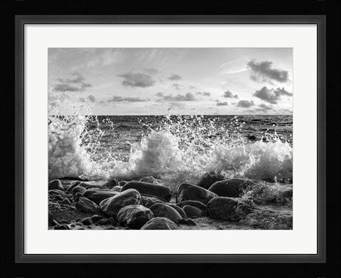 Framed Waves Crashing, Point Reyes, California (BW) Print