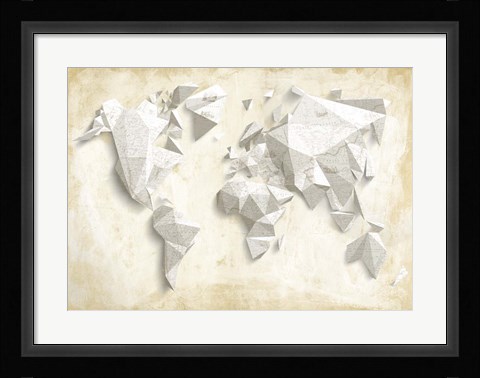 Framed Different World (Ivory &amp; Gold) Print