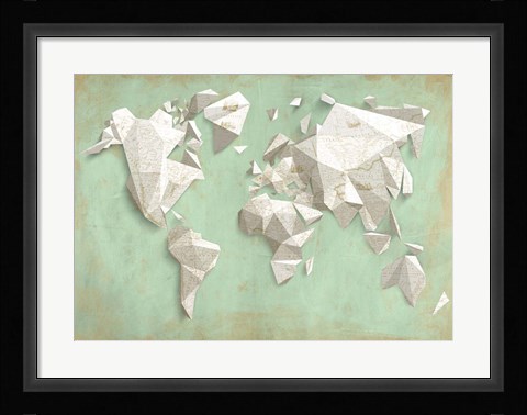 Framed Different World (Mint &amp; Gold) Print