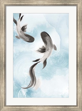 Framed Swimming Carp II Print