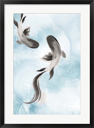Framed Swimming Carp II Print