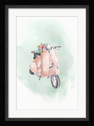 Framed Coral Bike Print