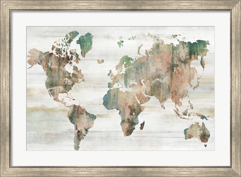 Framed Map of the World Print