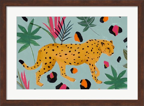 Framed Walking Cheetah II Print