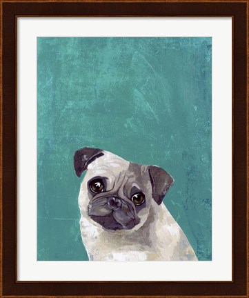 Framed Pug Puppy Print