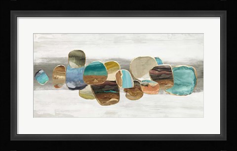 Framed Glided Stones I Print
