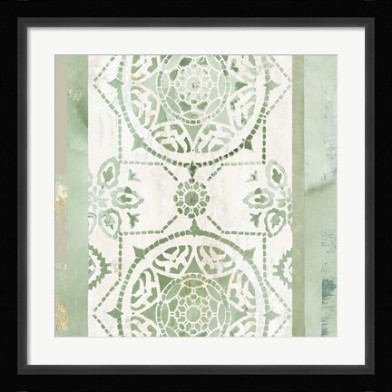 Framed Olive Green Pattern Print